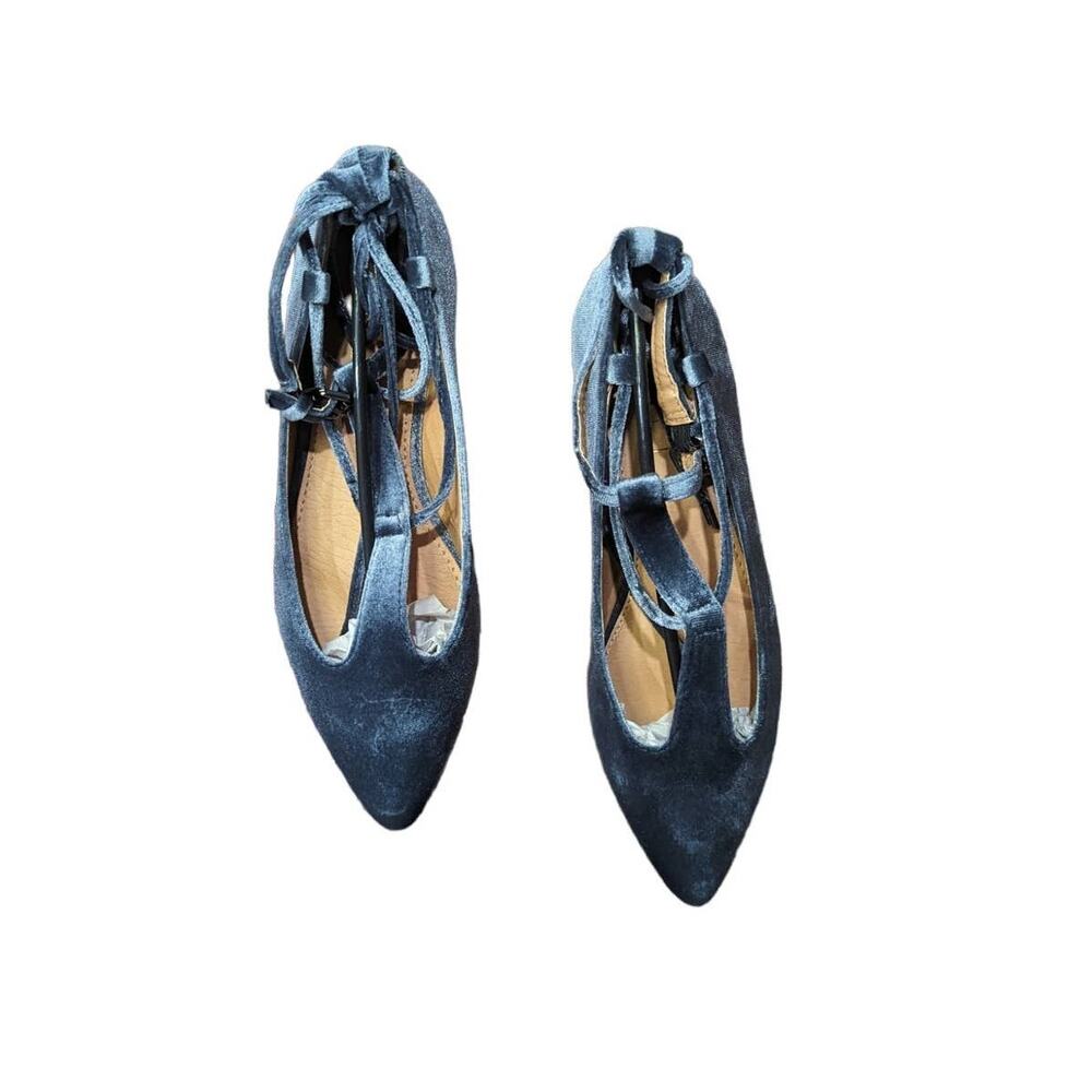 NWT YOKI Flats Velvet Lace Up Gray size 8